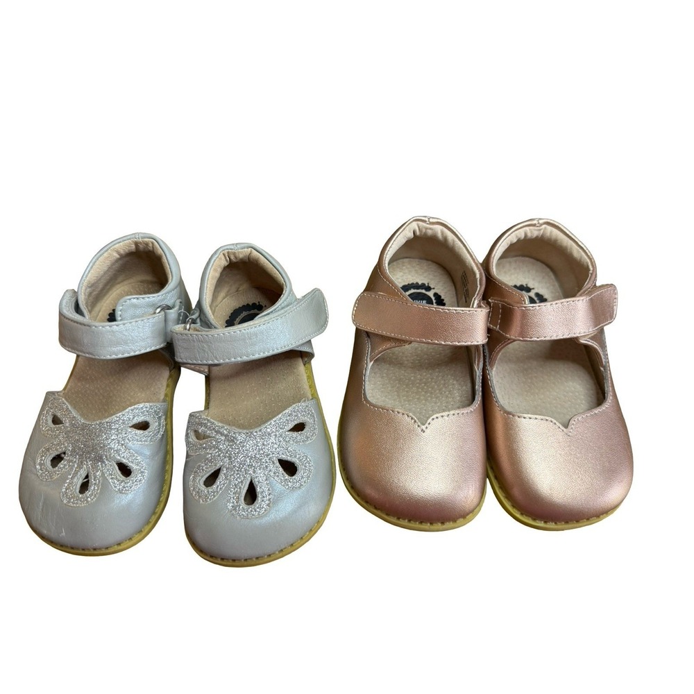 Livie & Luca lot of 2 pairs silver petals size 6 rose size 7‎ mary janes girls
